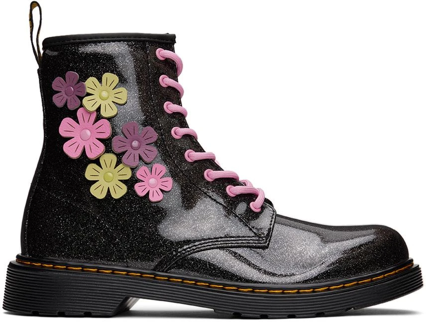 商品Dr. Martens|Kids Black 1460 Flower Appliqué Big Kids Boots,价格¥885,第1张图片
