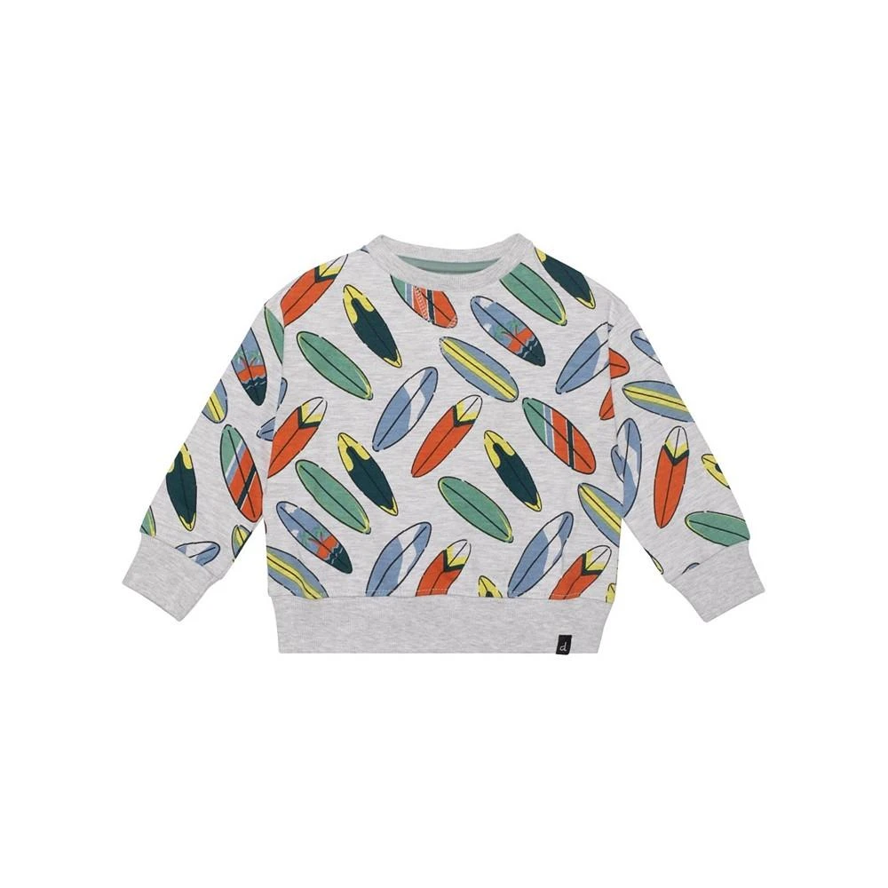 商品Deux par Deux|Boy Printed French Terry Top Light Grey Mix Surfboards - Toddler|Child,价格¥175,第1张图片