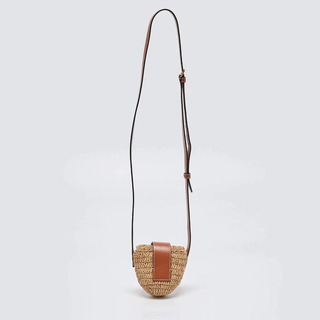 商品[二手商品] Celine| Celine Beige/Brown Straw and Leather Crossbody Bag,价格¥17981,第4张图片详细描述