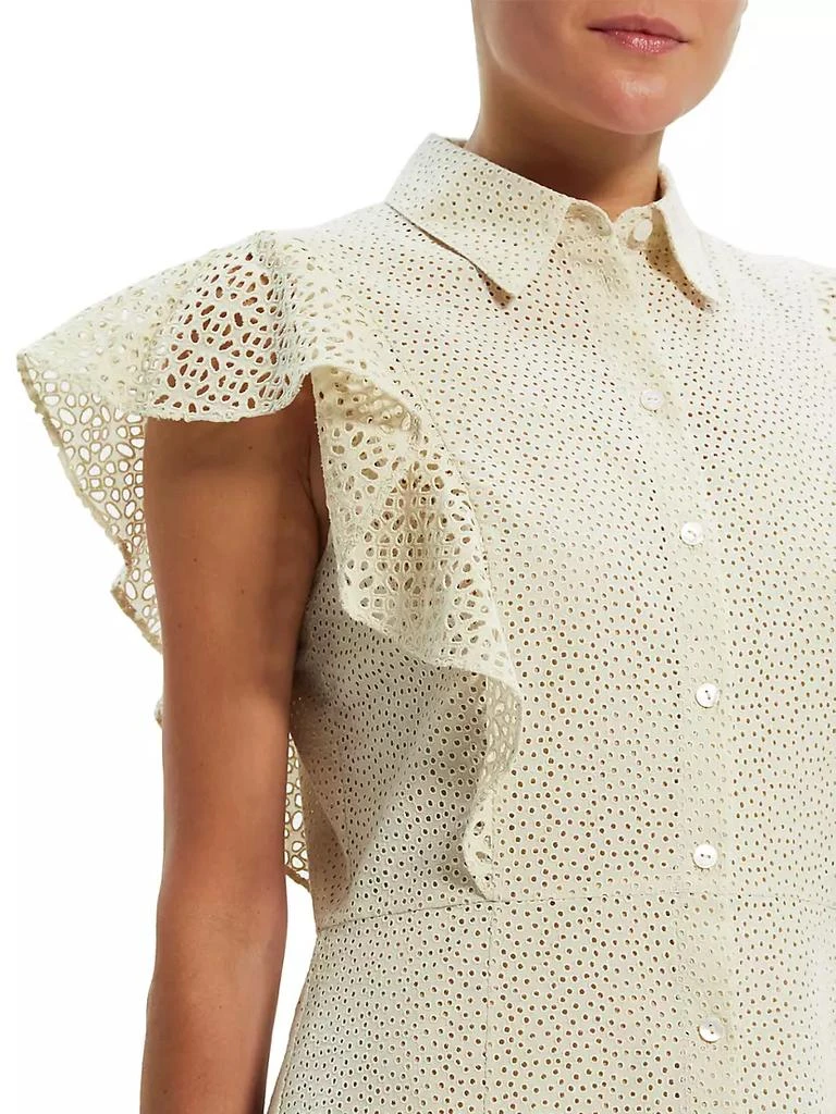 商品Theory|Nova Eyelet Ruffle Sleeve Shirtdress,价格¥738,第5张图片详细描述