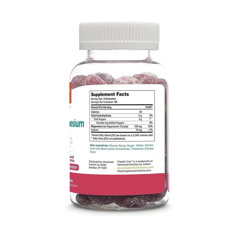 商品Zahler|Chapter One Raspberry Flavored Magnesium for Kids - 120 Flavored Gummies,价格¥194,第2张图片详细描述