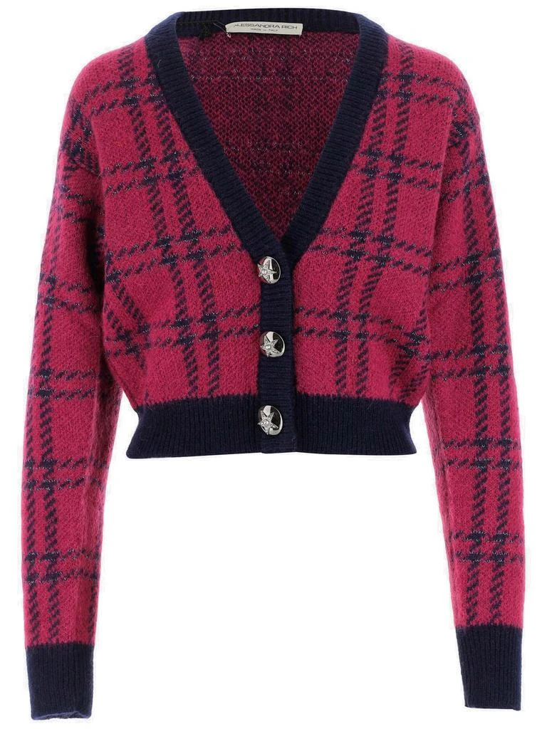 商品Alessandra Rich|Alessandra Rich Checked V-Neck Cardigan,价格¥3241,第1张图片