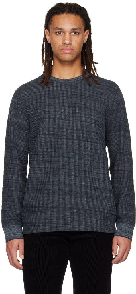 商品Vince|Blue Thermal Long Sleeve T-Shirt,价格¥1532,第1张图片