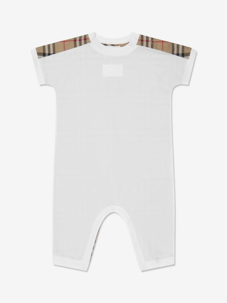 商品Burberry|Baby Lennox Romper Set in White,价格¥1746,第1张图片