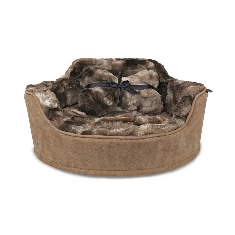 商品Precious Tails|Faux Fur Princess Pet Bed with Plush Bone Pillow,价格¥456,第1张图片
