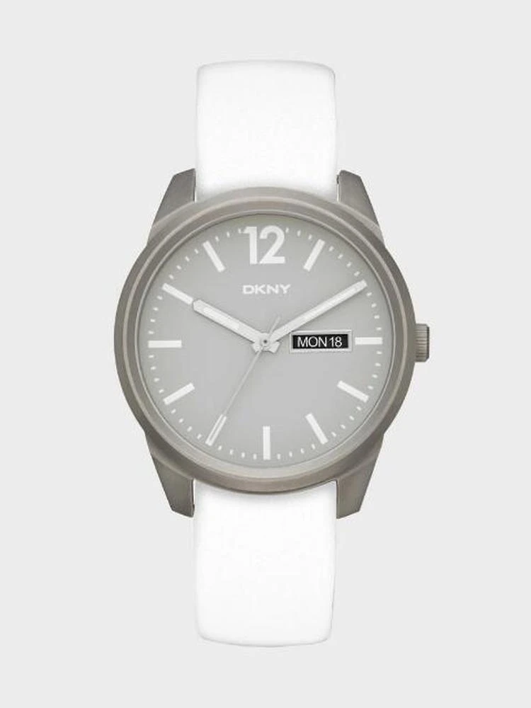 商品DKNY|Gansevoort White Leather 3 Hand Watch,价格¥1517,第1张图片