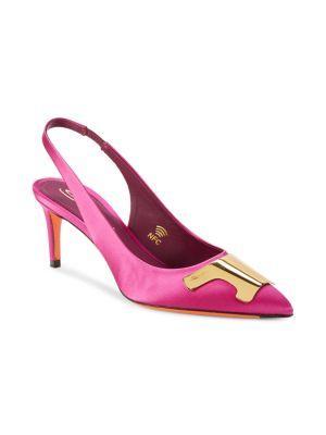 商品Santoni|Slingback Kitten Heel Pumps,价格¥3972,第2张图片详细描述