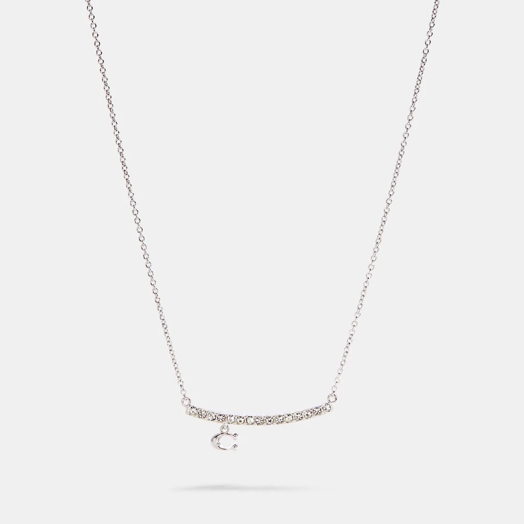 商品Coach|Coach Outlet Signature Pave Bar Necklace,价格¥264,第1张图片