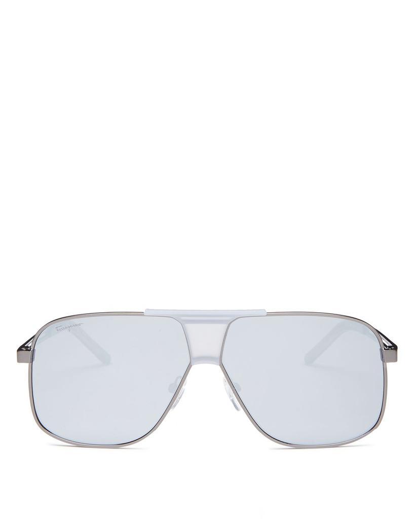 商品Salvatore Ferragamo|Men's Brow Bar Aviator Sunglasses, 63mm,价格¥2316,第1张图片