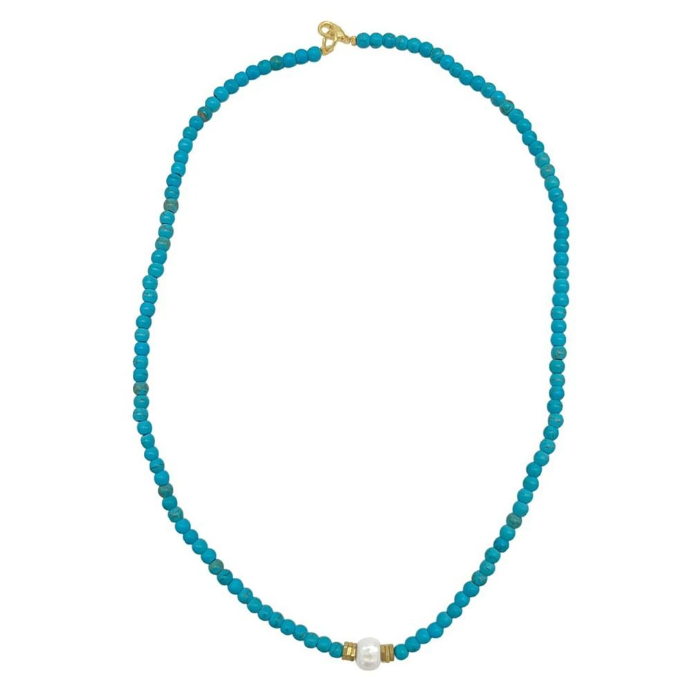 商品ADORNIA|17.5" Faux Turquoise Beaded Necklace with Imitation Pearl,价格¥254,第1张图片