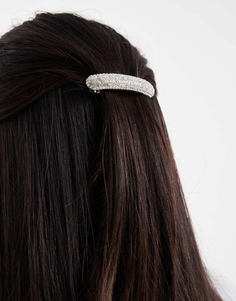 商品Accessorize|Accessorize super sparkle barrette hair clip in silver,价格¥143,第1张图片