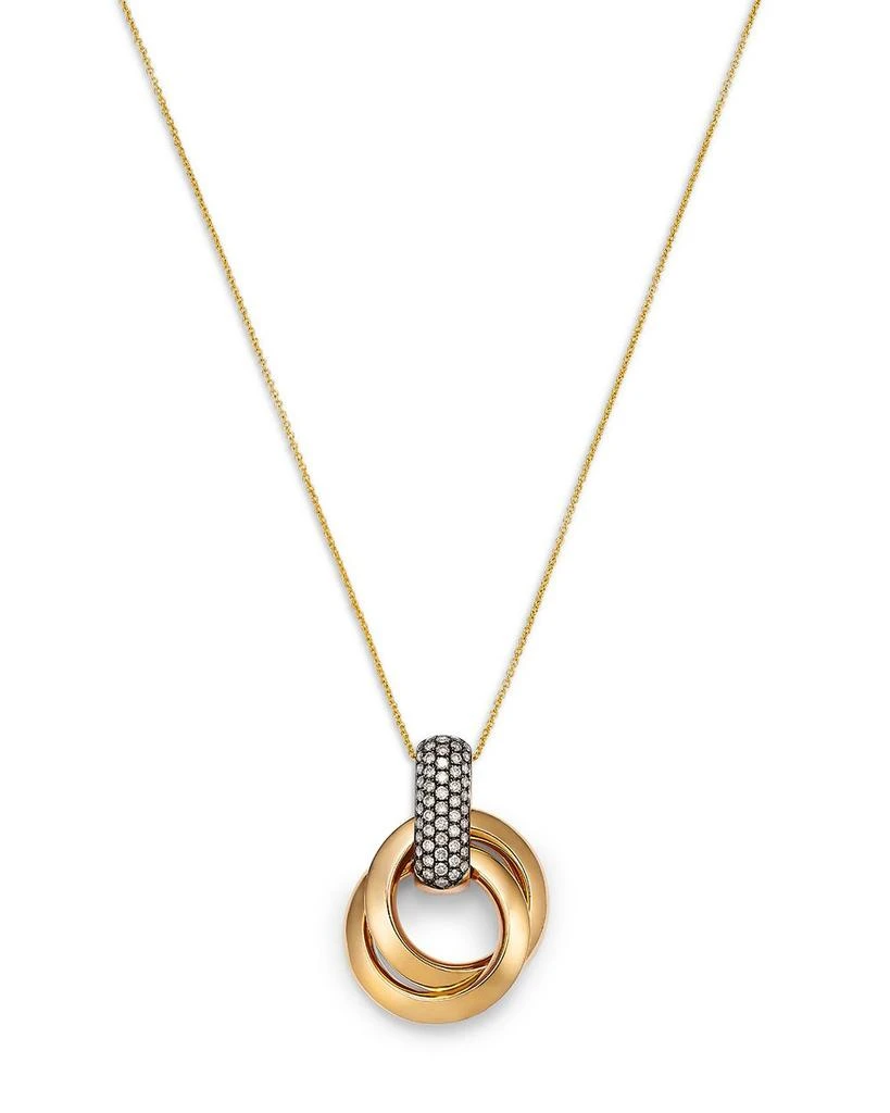 商品Bloomingdale's Fine Collection|Diamond Double Circle Necklace in 14K Yellow Gold, 0.45 ct. t.w.,价格¥18529,第1张图片