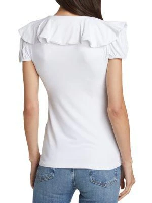 商品Susana Monaco|Ruffle Short Sleeve Top,价格¥476,第2张图片详细描述