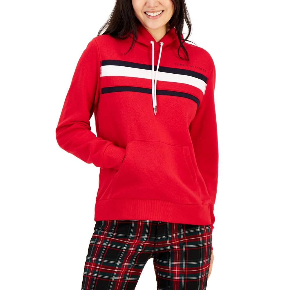 商品Tommy Hilfiger|Women's Front Pocket Logo Pullover Hooded Sweatshirt,价格¥116,第1张图片