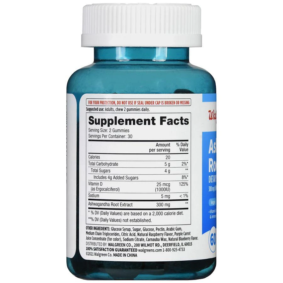 商品Walgreens|Ashwagandha Root Gummies Mixed Berry,价格¥97,第4张图片详细描述