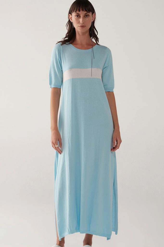 商品Recline|Stripe Proclaim Dress - Lake/Ivory,价格¥2419,第1张图片