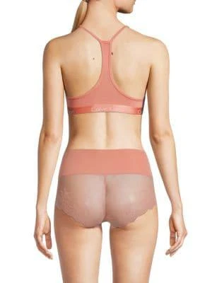 商品Calvin Klein|​Lightly Lined Logo Racerback Bralette,价格¥40,第2张图片详细描述
