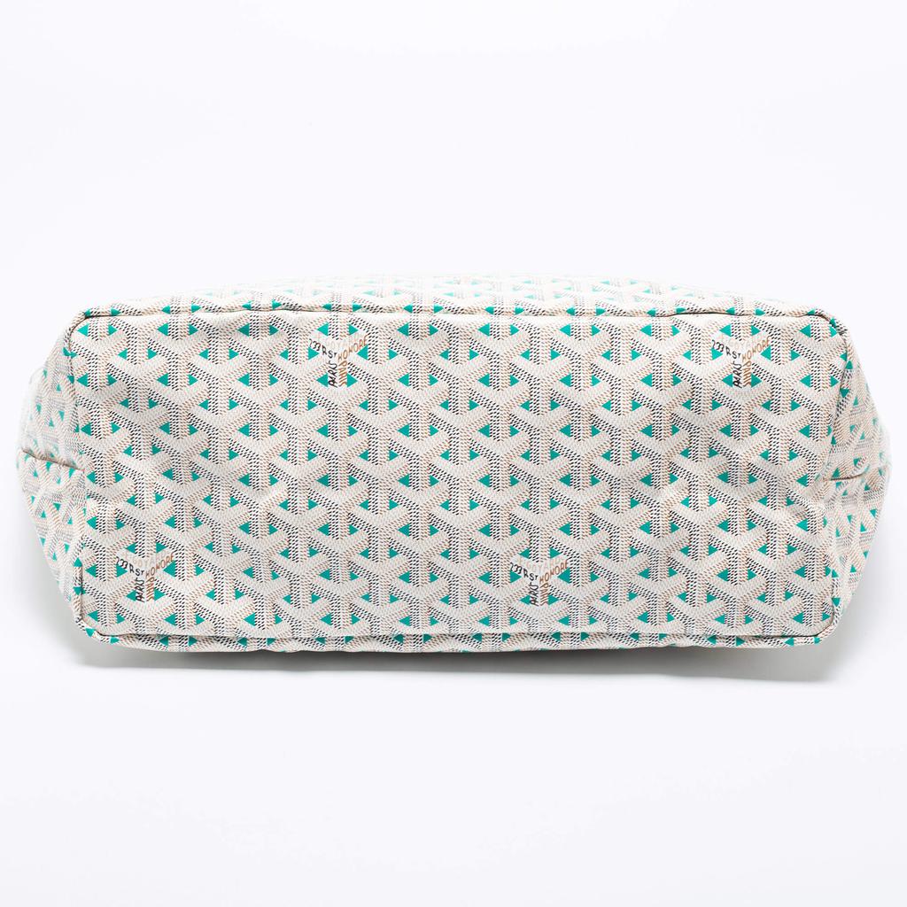 Goyard White/Green Goyardine Coated Canvas Saint Louis Claire Voie PM Tote商品第6张图片规格展示