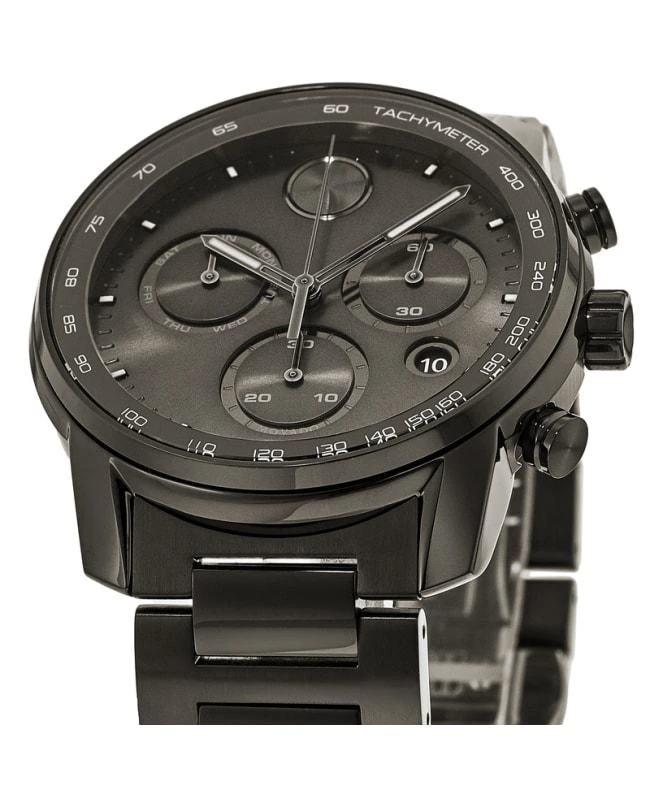 商品Movado|Movado Bold Verso Grey Chronograph Dial Gunmetal Steel Men's Watch 3600743,价格¥6025,第2张图片详细描述