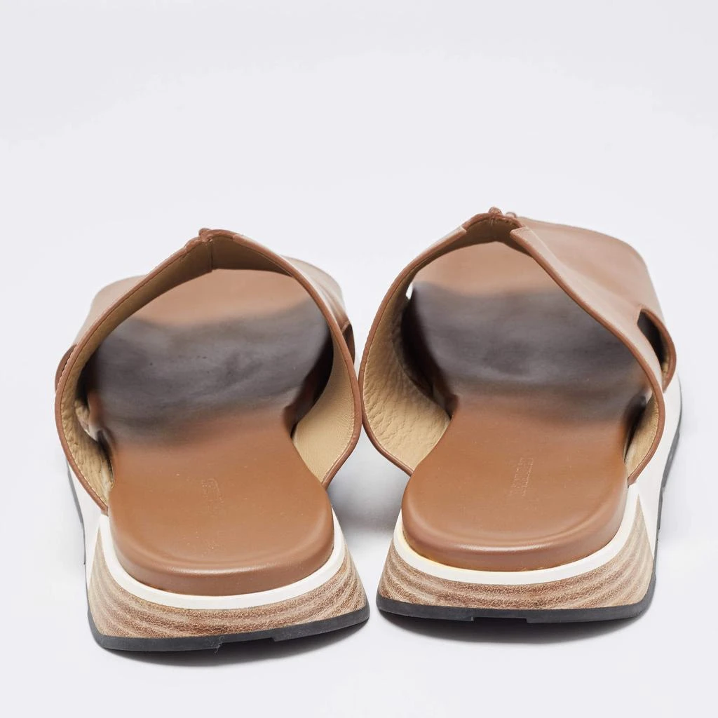 商品[二手商品] Hermes|Hermes Brown Leather Pharaon Slides Size 45,价格¥5234,第5张图片详细描述