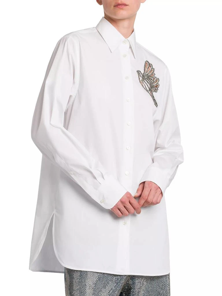 商品Stella McCartney|Diamond Bird Cut Out Cotton Poplin Shirt,价格¥4174,第4张图片详细描述
