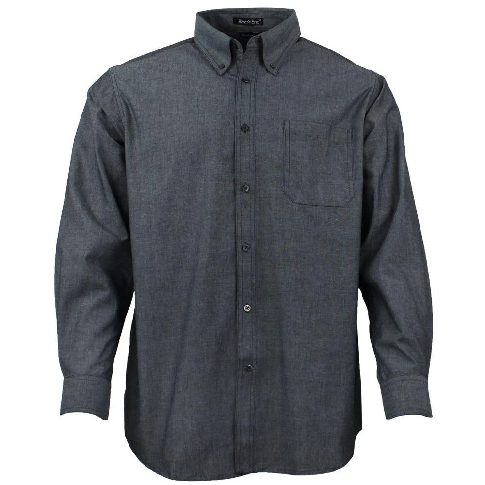 商品River's End|Yarn Dye Chambray Long Sleeve Button Up Shirt,价格¥83,第1张图片