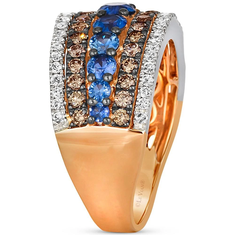 商品Le Vian|Chocolatier® Blueberry Sapphire (1-1/6 ct. t.w.) & Diamond (7/8 ct. t.w.) Multirow Ring in 14k Rose Gold,价格¥38832,第5张图片详细描述
