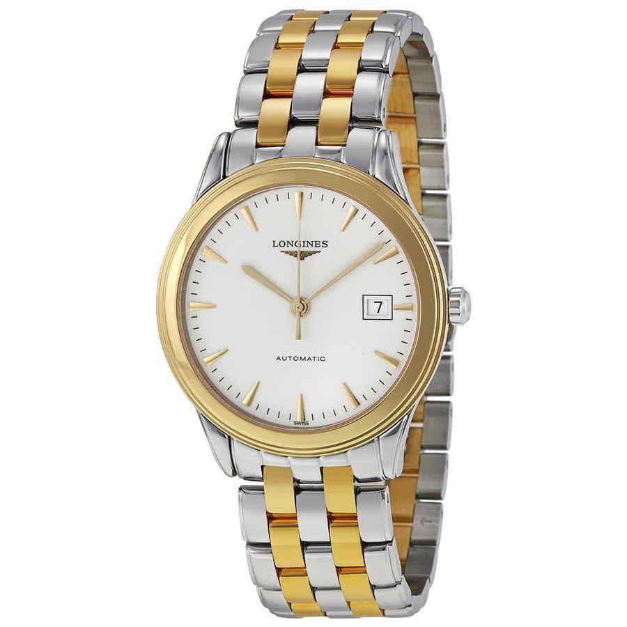 商品Longines|Longines Flagship Automatic White Dial Two-tone Mens Watch L48743227,价格¥7955,第1张图片