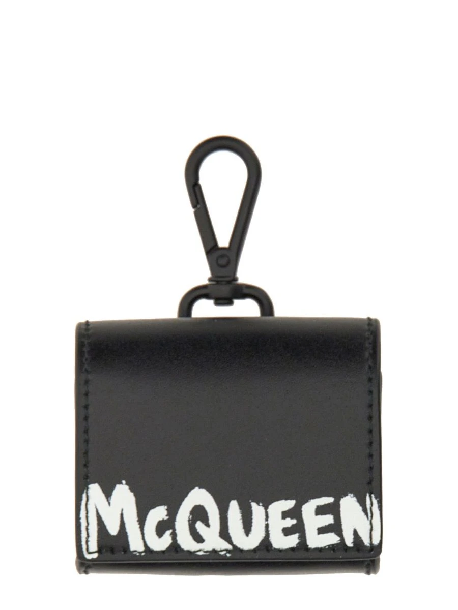 商品【商品预售7天】 Alexander McQueen|Alexander McQueen 男士小皮具 6873871AAMM1070 黑色,价格¥1300,第1张图片