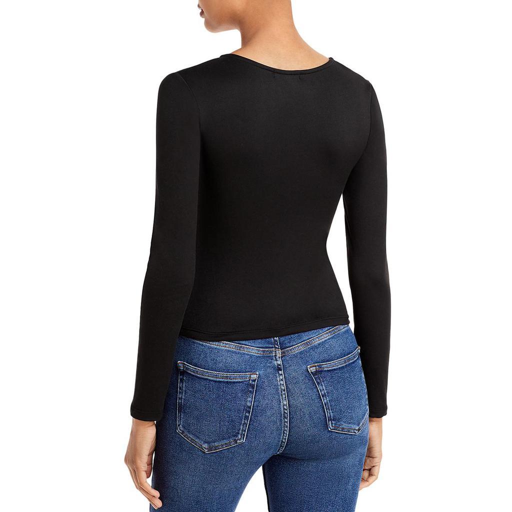 商品AQUA|Aqua Womens Ruched Long Sleeve Pullover Top,价格¥133,第4张图片详细描述