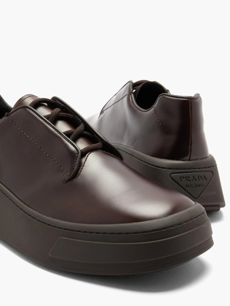 Chunky-sole logo-debossed leather Derby shoes 商品