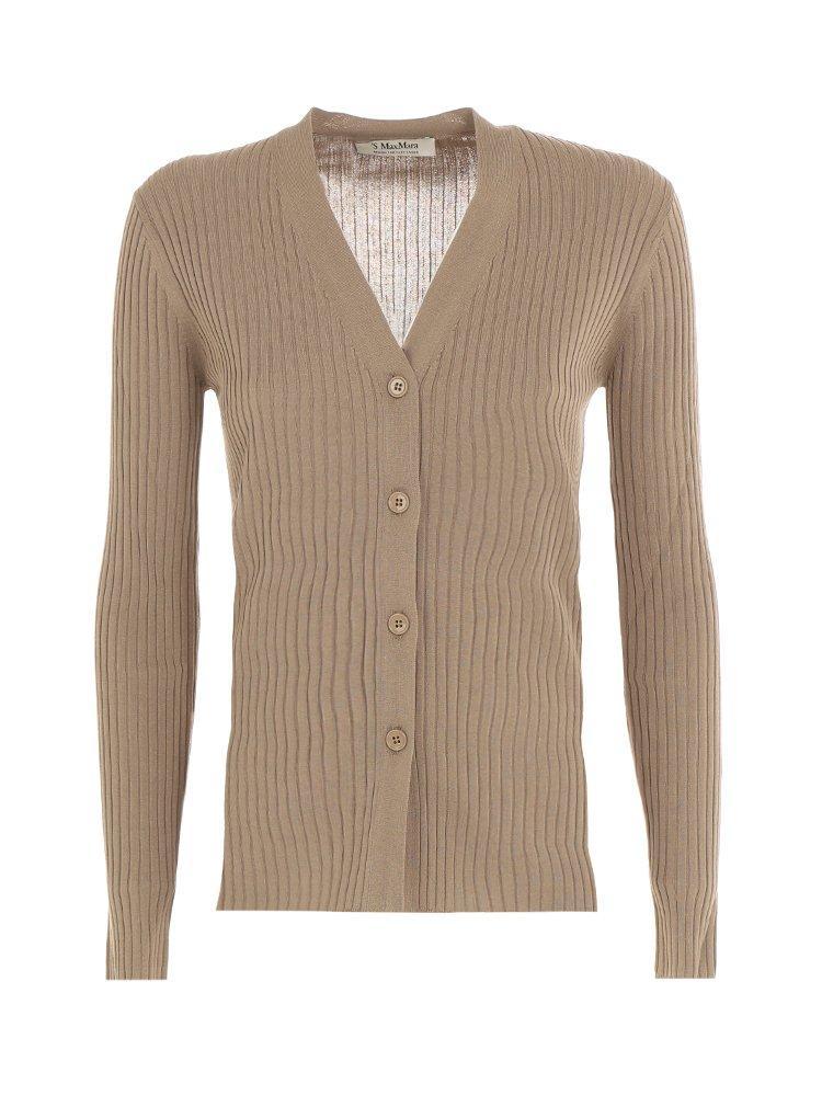 商品Max Mara|'S Max Mara V-Neck Ribbed-Knit Cardigan,价格¥1773,第1张图片