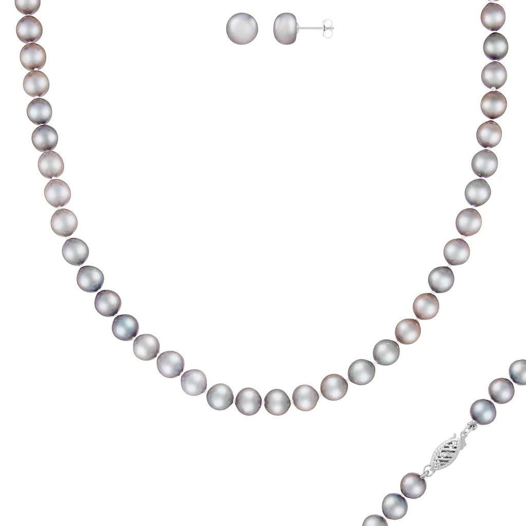 商品Splendid Pearls|Beautiful 2 Piece 7-8mm Freshwater Pearl Set, 14k Gold,价格¥890,第2张图片详细描述