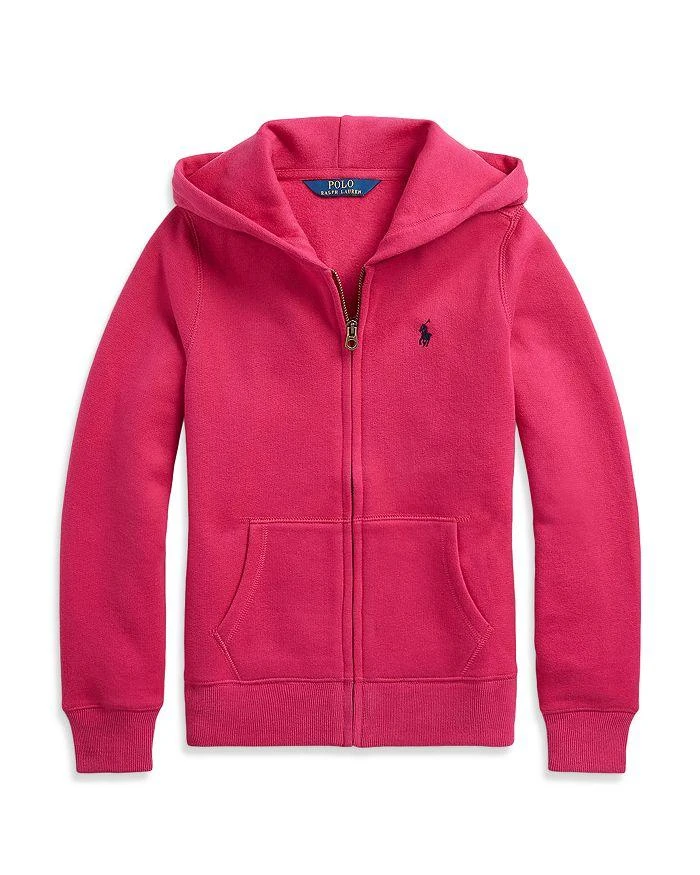 商品Ralph Lauren|Girls' Fleece Full Zip Hoodie - Little Kid, Big Kid,价格¥460,第1张图片详细描述