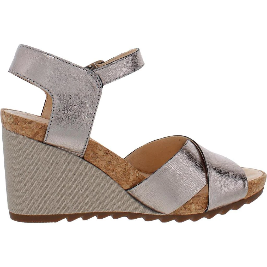 商品Clarks|Clarks Womens Leather Crossover Wedge Sandals,价格¥346,第2张图片详细描述