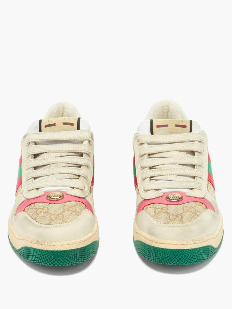 商品Gucci|Screener GG-logo distressed-leather trainers,价格¥6784,第5张图片详细描述