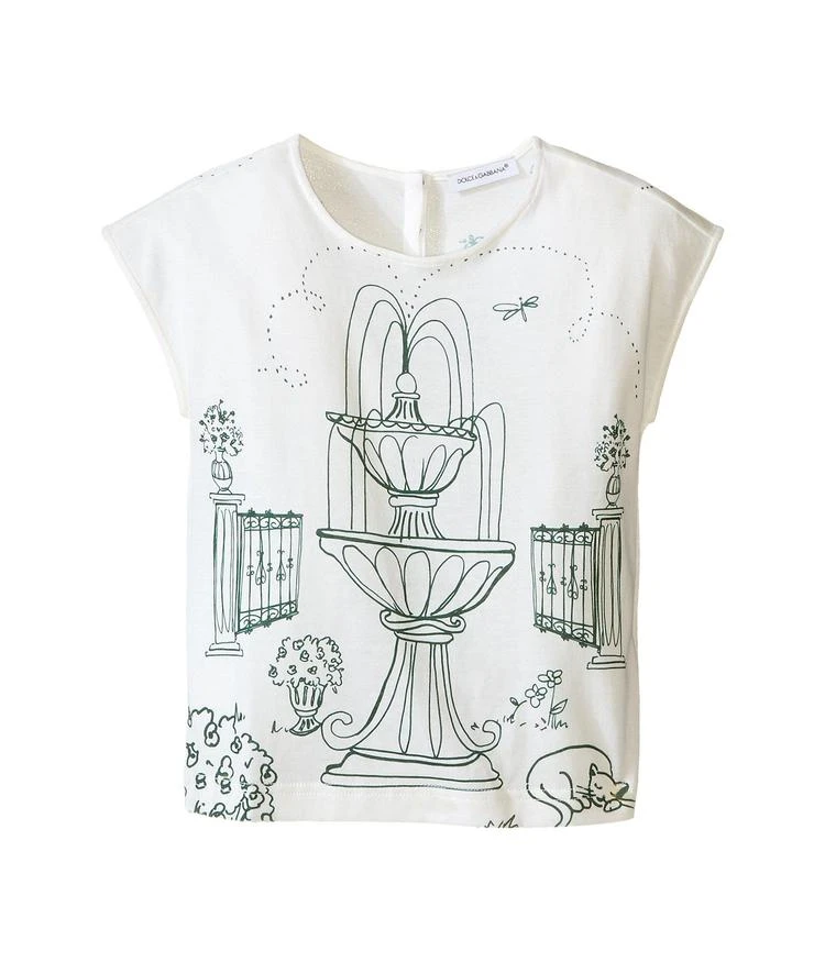 商品Dolce & Gabbana|幼儿/小童Dolce & Gabbana Kids Botanical Garden Fountain T-Shirt (Toddler/Little Kids),价格¥703,第1张图片