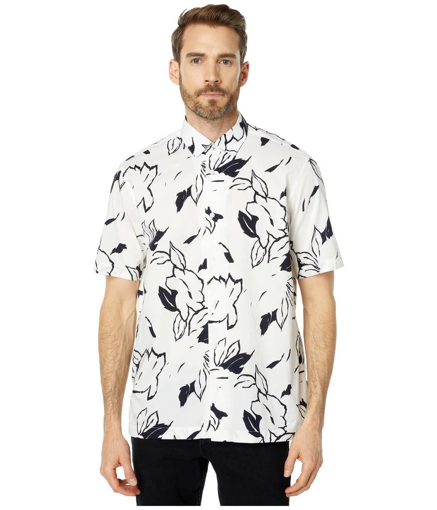 商品Ted Baker London|Ashby Short Sleeve Floral Outline Printed Shirt,价格¥666,第1张图片