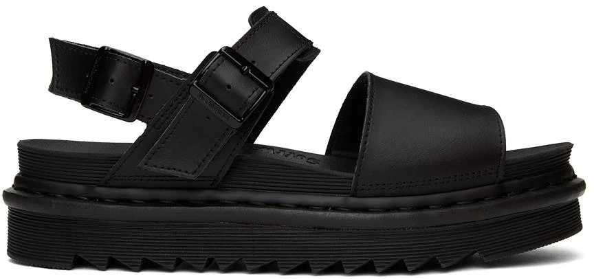 商品Dr. Martens|Black Leather Voss Sandals,价格¥587,第1张图片