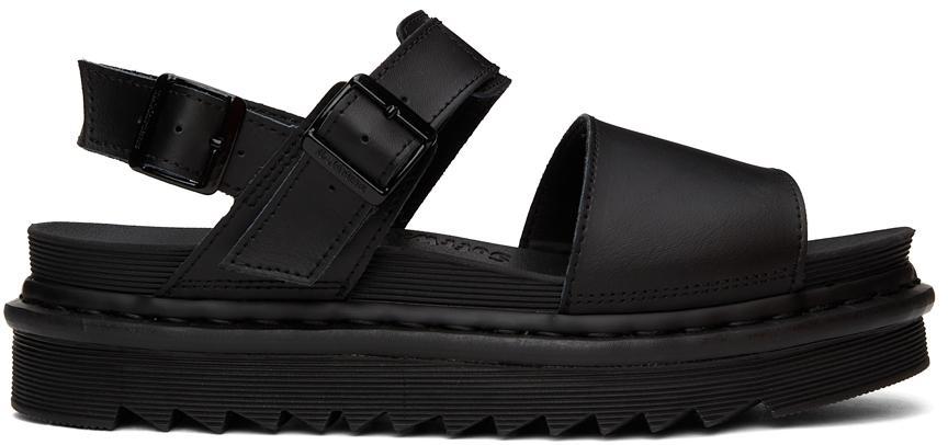 商品Dr. Martens|Black Leather Voss Sandals,价格¥795,第1张图片