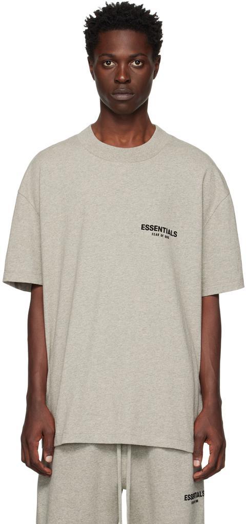 商品Essentials|Gray Flocked T-Shirt,价格¥295,第1张图片
