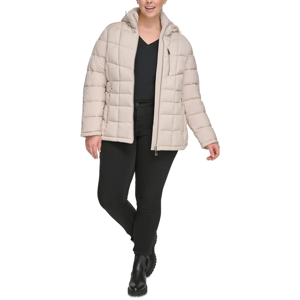 商品Calvin Klein|Women's Plus Size Faux-Fur-Trim Hooded Puffer Coat, Created for Macy's,价格¥1390,第5张图片详细描述