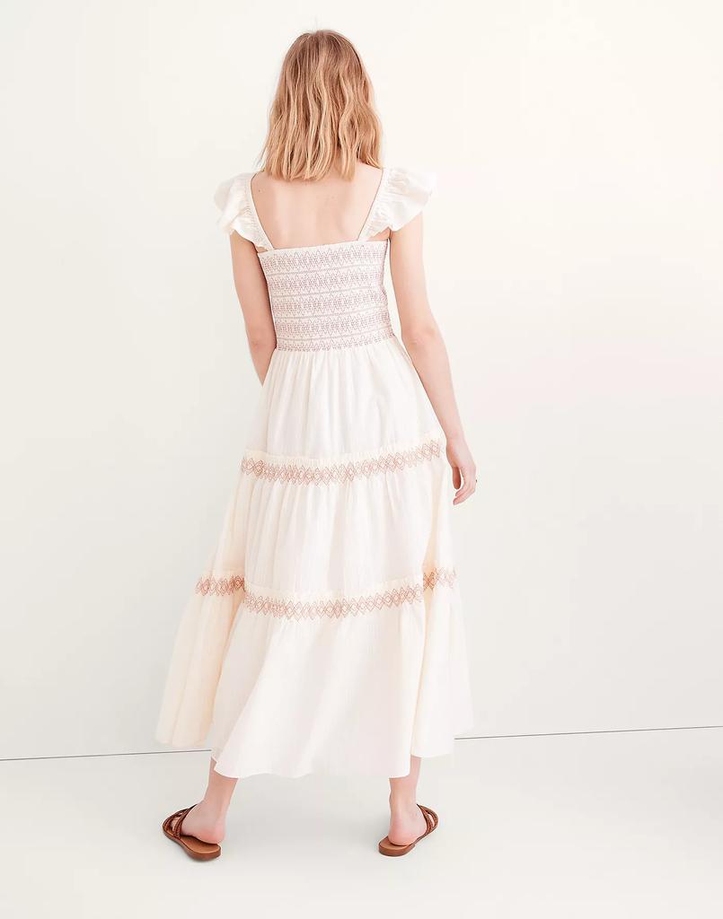 商品Madewell|Lucie Smocked Tiered Midi Dress,价格¥224,第5张图片详细描述