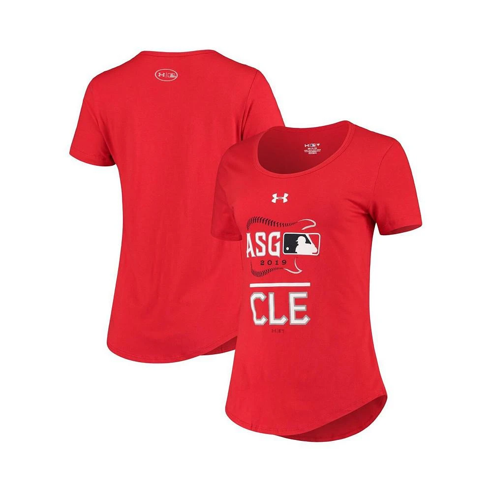 商品Under Armour|Women's Red 2019 MLB All-Star Game Tri-Blend Performance Scoop Neck T-shirt,价格¥265,第2张图片详细描述