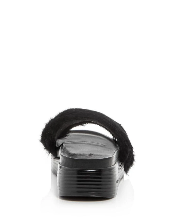 商品Donald Pliner|Women's Furfi Rabbit Fur Wedge Platform Slide Sandals,价格¥718,第4张图片详细描述