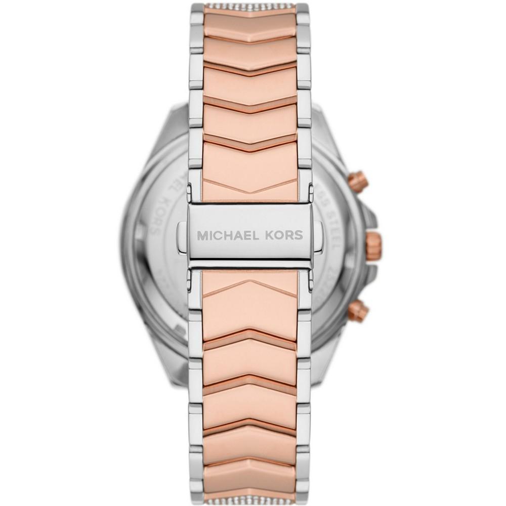 商品Michael Kors|Women's Whitney Chronograph Two-Tone Stainless Steel Bracelet Watch 44mm,价格¥2935,第5张图片详细描述