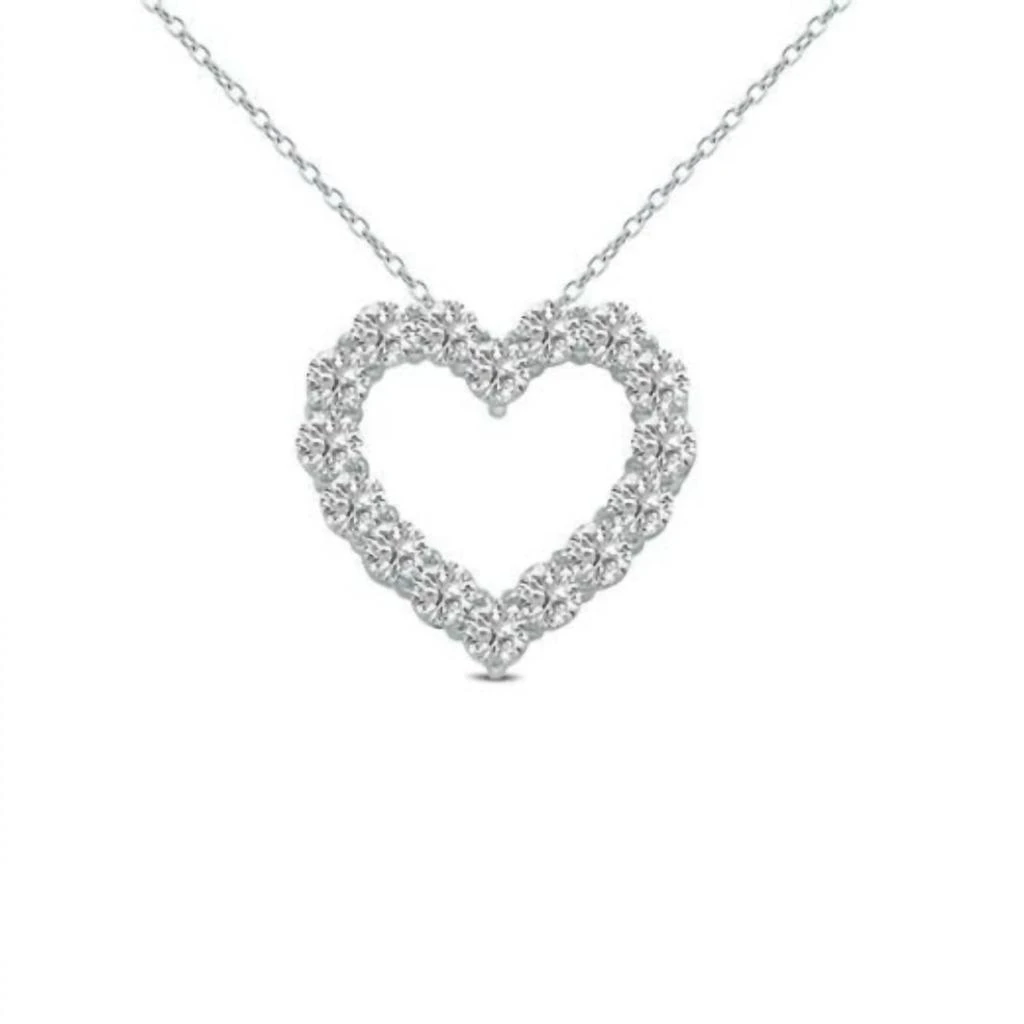 商品Diana M Jewels|Diana M Jewels - 14kt .50cts Lab Grown Open Heart Diamond Pendant Necklace,价格¥4001,第1张图片