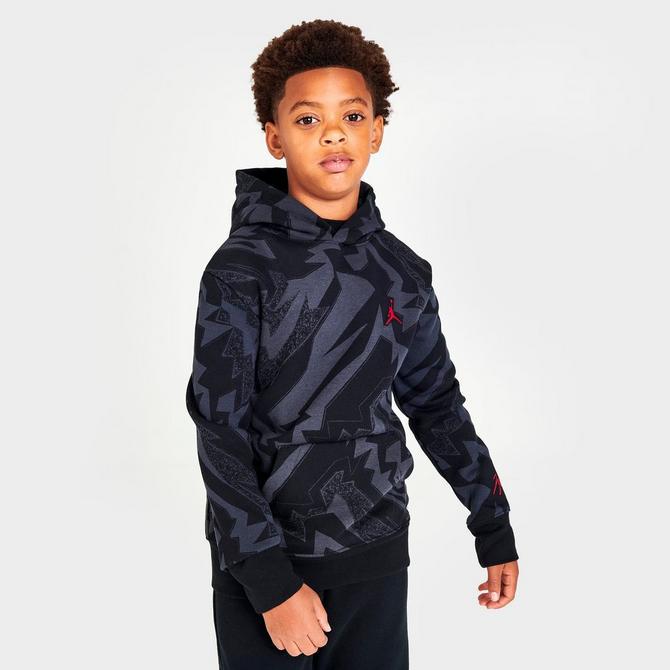 Kids' Jordan Essentials Allover Print Fleece Pullover Hoodie商品第3张图片规格展示