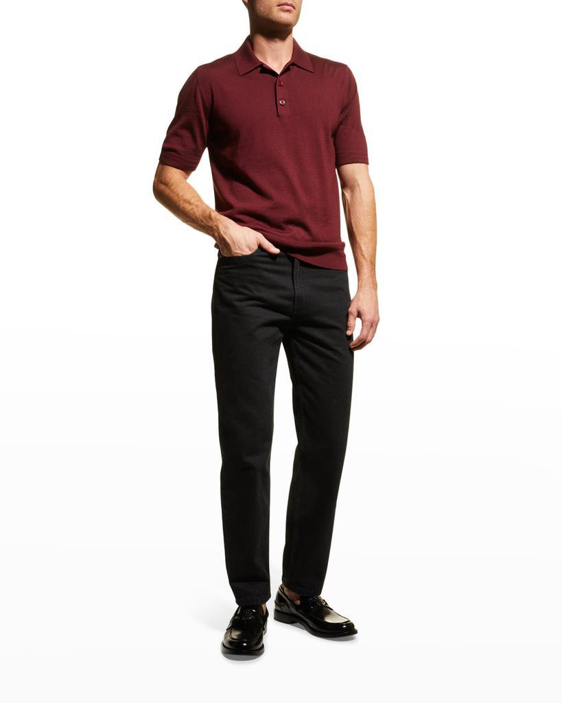 商品Burberry|Men's Kenny Wool-Silk Knit Polo Shirt,价格¥2461,第4张图片详细描述