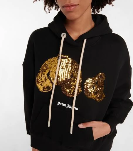 商品Palm Angels|Sequined cotton hoodie,价格¥4230,第4张图片详细描述